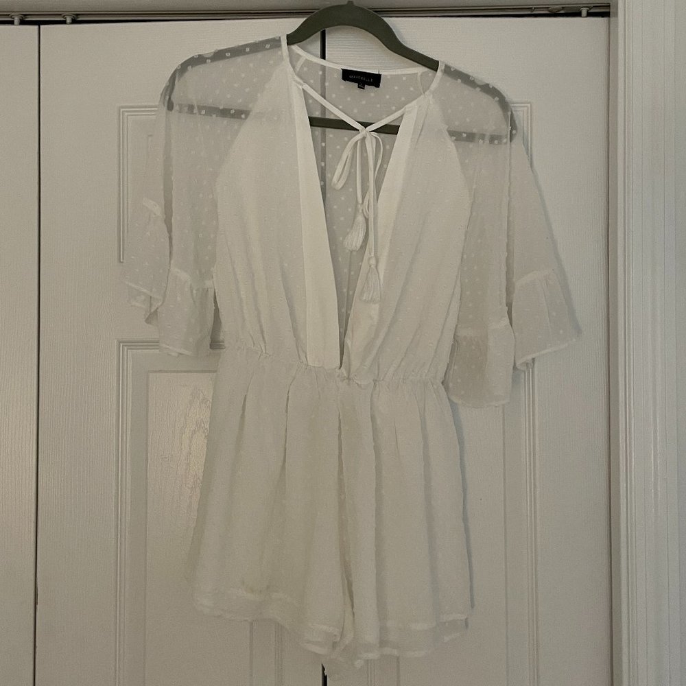 MAJORELLE Courtney Romper, Ivory, XS